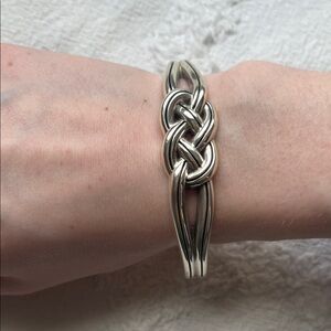 Elegant Silver Braided Bracelet